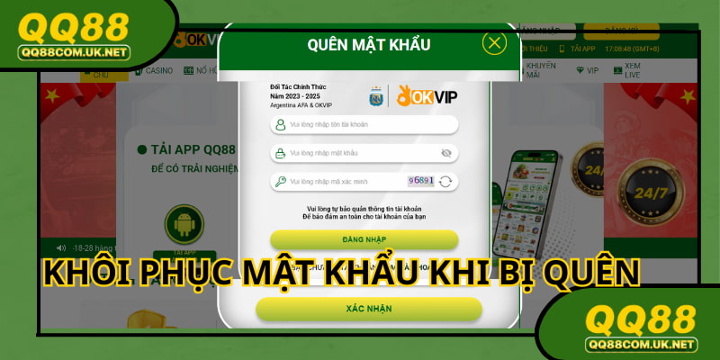Người chơi quên mật khẩu truy cập tài khoản